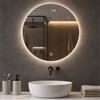 Specchio Rotondo Ø60 cm LED a 3 Colori Retroilluminato Accensione Touch