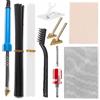 Techrebal Saldatore per Plastica 80W con Kit 9 Pezzi, Set per Riparazione e Saldatura Plastica con Rete di Rinforzo, Materiali di Apporto PP Nero/Bianco, Spazzola, Carta Abrasiva e Punta Triangolare, Techrebal