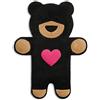 Leschi CUSCINO RISCALDABILE Leschi per la pancia, la schiena e la zona lombare/Per coliche dei neonati e il ciclo/Per microonde, con semi di grano/Cuscino termico per bambini/Teddy l'orso con cuore, nero