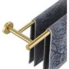 JQK Barra portasciugamani doppia, 61 cm, color oro spazzolato, per bagno, in acciaio inox, montaggio a parete, lunghezza totale 60 cm, TB100L24-BG