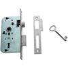 TESA 200250HN Serratura da incasso per porte in legno, entrata 50 mm, finitura grigio nichelato, frontale quadrato
