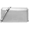 Michael Kors Jet Set Travel Medium Metallic Crossbody Bag Pale Silver