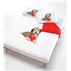 Italian Bed Linen Digital CP-DIG-504-1P Parure Copripiumino, 100% Cotone, 504 Cane Cuore Rosso, Singolo