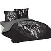 Douceur d'Intérieur Ista Set da 3 Pezzi, Cotone, Nero, Due piazze, 240 x 220 CM