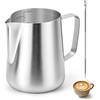 Elalove Brocca per latte in acciaio inox, 600 ml/20 oz, con scala e schiuma di latte, per caffè, cappuccino e latte art