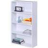 Relaxdays Libreria, HxLxP: 108 x 60 x 24 cm, 4 scomparti, ripiani regolabili, scaffale soggiorno, bianco