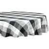 DII Tri-Color - Tovaglia da tavolo, 100% cotone, rotonda, 178 cm, colore: nero