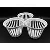 Kimmel Set di 3 vasi con motivo a ponte, 12 cm, colore: bianco