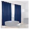 Relaxdays Tende, Set Doppio, HxL: 245x135 cm, Oscuranti & Opache, Camera da Letto & Salotto, in Stoffa con Anelli, Blu