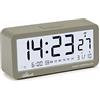 Atlanta Sveglia digitale LCD Snooze Luce Silenziosa senza ticchettio, 3 Sveglie, Allarmi Grigio - 1879-4