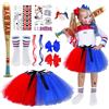 SHOWHEEL Suicide Costume Outfit Kit, Halloween Gonna in Tulle con Collana, Calzini, Mazza da Baseball Gonfiabile, Costume da Clown per Ragazze, Carnevale Halloween Costumi Cosplay per Bambini