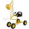 RELAX4LIFE Ruspa Giocattolo Escavatore Cavalcabile per Sabbiera con Sedile in metallo, Girevole a 360° e 4 Ruote, 3 Anni+ (4-GIALLO)