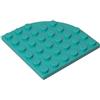 XYEIUGO 6003 Piastra Circolare Angolo Rotondo 6x6 10 Pezzi GDS-701 compatibile con Lego Mattoncini da Costruzione Colore Dark Turquoise