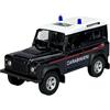 Generisch Welly Modello Auto Compatibile con Land Rover Defender 90 3 Porte Carabinieri Nero ca 1/34-1/39 Metal Model Auto Die Cast Nuovo in scatola 42392