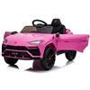 INDALCHESS Auto Lamborghini Urus 12V Bambino Rosa, RC, Sedile Cuoio, Ruote Gomma EVA Full Option