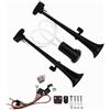 NEWFUN Tromba Camion 12v, Clacson 12v, Trombe Auto 12v, 12V 150dB Air Horn, Rivestimento Elettroforetico Catodico, per Autocarri Auto Tricicli Barche Ecc (Compressore Incluso Nel Kit) (Nero)