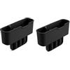 Aolyo Organizer per spazio tra sedile e console auto in silicone, riempitivo per spazio tra sedile e console centrale, contenitore per cellulare, carte, chiavi e piccoli oggetti (nero, set da 2)