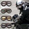 Baceyong Occhiali per Casco da Moto Retrò Occhiali da Pilota in Bronzo Vintage, Adatti per Motociclette Harley, Giallo/Trasparente/Argento/Grigio