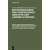 Entscheidungen der Verfassungsgerichte der Länder (LVerfGE), (Copertina rigida)