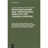 Entscheidungen der Verfassungsgerichte der Länder (LVerfGE), (Copertina rigida)