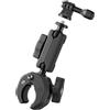 Nucelit Supporto per fotocamera da manubrio per moto, doppio giunto sferico, angoli regolabili, morsetto resistente, supporto per fotocamera per sport Recordin Supporto con morsetto in metallo per moto