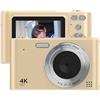 Andoer Videocamera digitale 4K Videocamera digitale 48MP Schermo da 2,4 pollici Zoom digitale 16X Rilevamento viso Anti-shake Effetto di bellezza Rilevamento del movimento Batteria flash incorporata