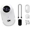Nucelit Fotocamera sportiva compatta indossabile con supporto custodia impermeabile 1080P video per avventura viaggio Vlog fotocamera sportiva per ciclismo