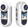 MoSundi Action Camera con ventosa magnetica, doppio schermo, WiFi, per ciclismo, vlog, montaggio su casco, grandangolo a 140°, nero (bianco Pro)