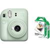 Fujifilm Instax Mini 12 - Fotocamera istantanea, colore: Verde menta + 2 pellicole