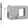 Nucelit Set di accessori per fotocamera Action 5, custodia morbida in silicone, cinghie da collo sicure, fascette anti-perdita e protezioni per lenti Kit di protezione per fotocamera