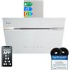 KKT KOLBE A+++ AURORA6005WED - Cappa aspirante da 60 cm, 782 cbm/h, senza testa, vetro bianco e argento, funzione di ripresa automatica, Smart WiFi, SensorTouch, illuminazione a LED RGBW
