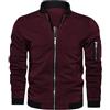 Shuanghao Uomo Primavera-Autunno Classica-Casual Bomber-Leggero Jacket-Cappotto - Cotone Softshell Sottile Sportiva All'Aperto Collo da Baseball Bomber Estivo Giacca Militare Comodo Varsity Giubbotto Rosso M