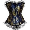 IRGVJIFR Corsetto Bustino Corsetto Bustier con pizzo e finiture in raso Corsetti Costumi Donna Shaper Overbust Top Per le donne(Blue,M)