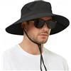 EINSKEY Cappello Pescatore Uomo, Unisex con Tesa Larga Bucket Hat Estivo Anti UV per Trekking, Spiaggia, Campeggio, Caccia, Ciclismo, Safari