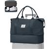 WEPLAN Borsone da Viaggio Donna Bagaglio a Mano 40x30x20 Ryanair Wizzair Borsa da Viaggio Donna Uomo Borsone Palestra con Scomparto per le Scarpe Travel Bag Borsa Sportiva Weekend,A07-Grigio Ardesia