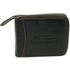 WILD THINGS ONLY !!! Portafoglio da uomo vera pelle con zip a tutto tondo e protezione RFID, Marrone, Formato orizzontale