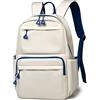 SONARIN Zaino Scuola Uomo Donna Casual Impermeabile Porta PC 14 Pollici Borsa Superiore Media Ragazza Ragazzo Viaggio Università Lavoro (Bianco-Blu)