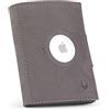 DONBOLSO Portafoglio Uomo Piccolo in Pelle - Porta Carte di Credito con Tasca per AirTag - Portamonete Compatto e Slim - Portafogli Sottili Vintage Grigio