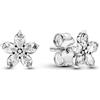PANDORA Timeless Orecchini a bottone con fiocco di neve brillante in argento Sterling con zirconia cubica trasparente, Orecchini A Bottone