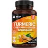 NEW LEAF PRODUCTS New Leaf - Compresse di curcuma da 2600 mg, ad alta resistenza, con pepe nero e zenzero (6 mesi di fornitura), integratori attivi al 95% di curcuma e curcumina, 365 compresse non in capsule, vegane