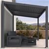 PURPLE LEAF Pergola Bioclimatica con tetto inclinato, 2,5 x 3,65 m, in alluminio, facile manutenzione, gazebo da giardino esterno, impermeabile, con lame orientabili, ideale per terrazza e giardino