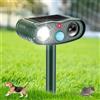 UNISOPH Dissuasore per gatti a ultrasuoni, a energia solare, per giardino, con sensore di movimento e luce lampeggiante, impermeabile IP44, portata di 10 m, efficace contro gatti, martore, uccelli, 2