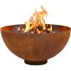 MOODZ Outdoor Living Braciere Dome MOODZ Ø 80 cm in Acciaio Corten - Braciere Moderno da Giardino - Spessore 3 mm - Elevata Resistenza alle Intemperie