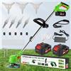 Fiutazge Decespugliatore a Batteria 3 in 1,Tagliaerba Elettrico Senza Fili Ergonomico,2x2,0Ah Batteries,Tagliabordi Elettrico,Asta Telescopica Regolabile con Lama Decespugliatore per Giardino