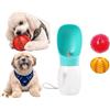 Dusan Pet Store Borraccia per cani verde con palla per snack e palla sonora extra forte, borraccia portatile per cani di taglia piccola e media, passeggiate e viaggi