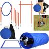 ORHEYA Agility Set per cani con tunnel per cani, ostacoli regolabili in altezza, anello di salto e aste, set di allenamento per animali domestici, con borsa per il trasporto per cani, interni ed