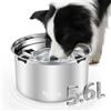Nayelf 5,6 l, ciotola per l'acqua per cani senza sbavare, ciotola per cani anti-scivolo, in acciaio inox 304 con fondo antiscivolo, ciotola per cani di taglia grande e grande (5,6 L)