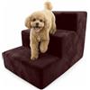 Muralo Scala per Cani 3 Gradini 30 cm - Scaletta Antiscivolo per Cani di Piccola Taglia e Gatti, Rivestimento Magic Velvet Lavabile, Portata fino a 17 kg, Per letto e divano (Bordeaux)