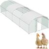 ORHEYA Gabbia per animali domestici con recinto per galline in metallo zincato 3x8 m, resistente all'inverno, con tetto protettivo dal sole e serratura, recinto per piccoli animali, pollame, piante