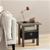 Furinno Tavolino moderno, tavolino quadrato con contenitore portaoggetti, comodino con ripiano portaoggetti, per soggiorno, camera da letto, rovere grigio